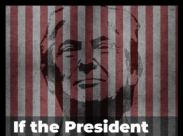 Text: If the President had HIV, he could be in prison. Visual Description: A stenciled image of Donald Trump's face on a grey wall, covered by red and grey vertical stripes. that resemble jail bars.