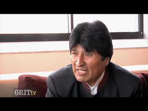 Evo Morales with Laura Flanders
