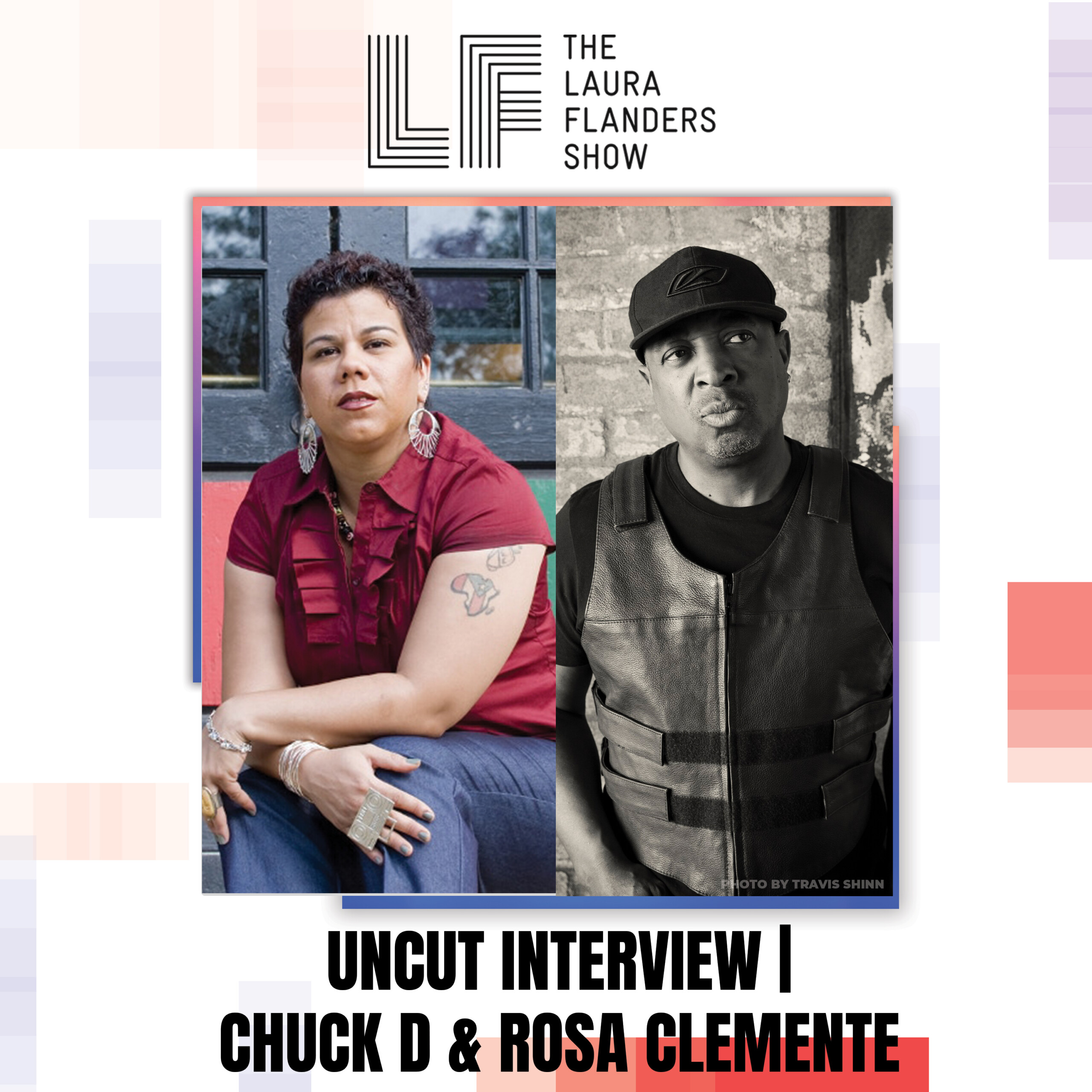 Hip Hop at 50: Photo of Rosa Clemente and Chuck D with text 