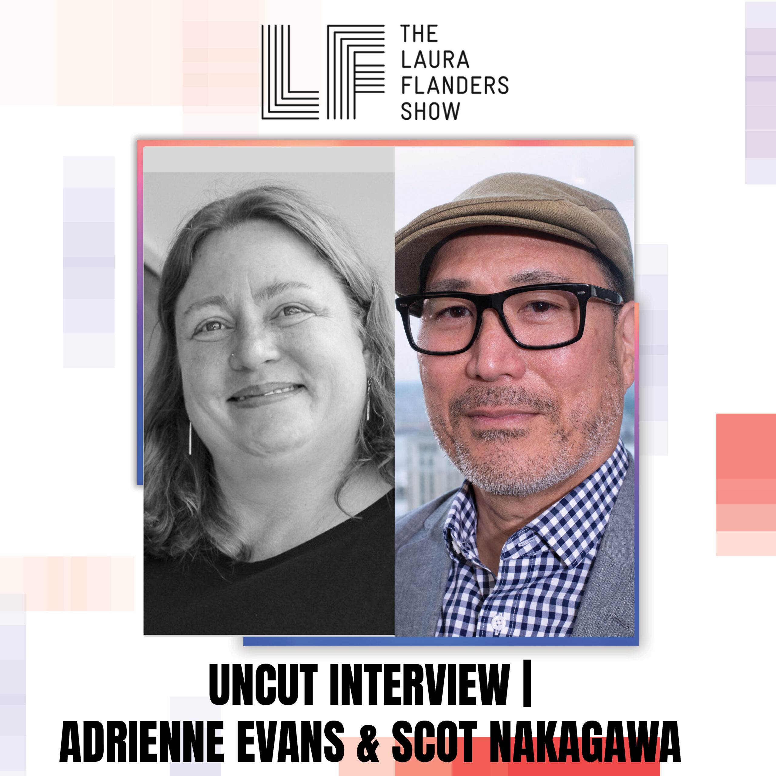 Photo of Adrienne Evans and Scot Nakagawa with text 